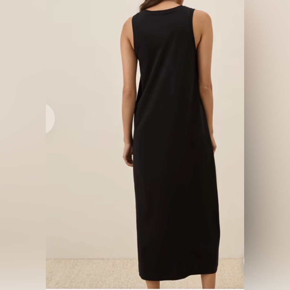 Pact Softspun Midi Tank Dress Black Organic Cotton Everyday Sleeveless - Picture 2 of 6